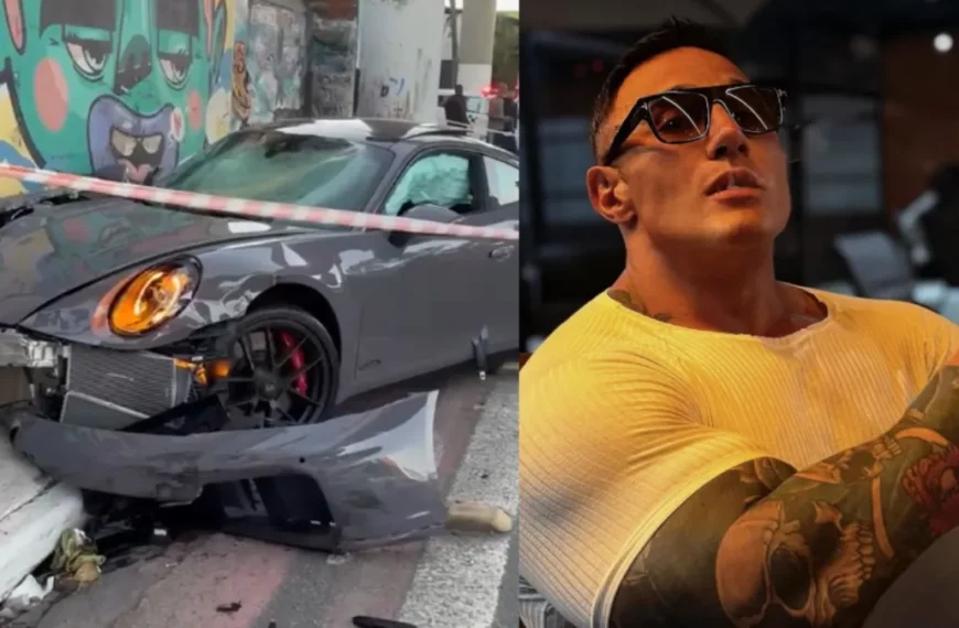 Fábio Giga se envolve em acidente com Porsche; Bitelo estava no veículo